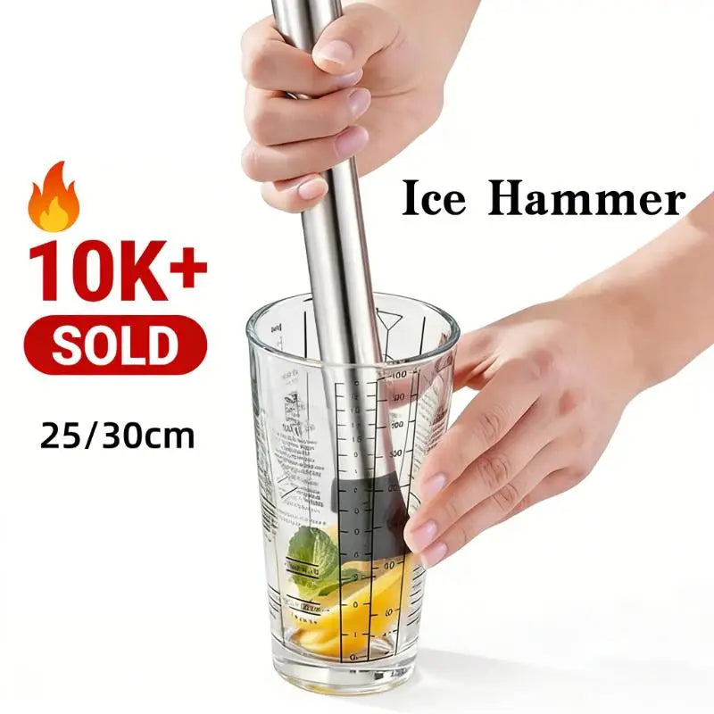 Stainless Steel Cocktail Muddler & Ice Crusher Bar Tool Cocktail Muddler QXL