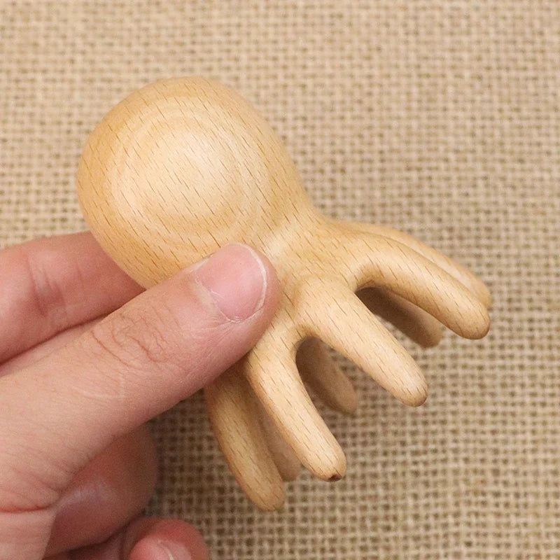 Sandalwood Octopus Scalp Massage Comb | Gua Sha Head Tool Scalp Massage Comb QXL