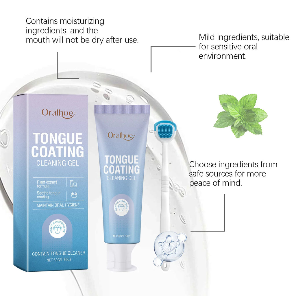 ORALHOE Tongue Coating Cleaning Gel | Fresh Breath Daily Care Tongue Cleaning Gel QXL