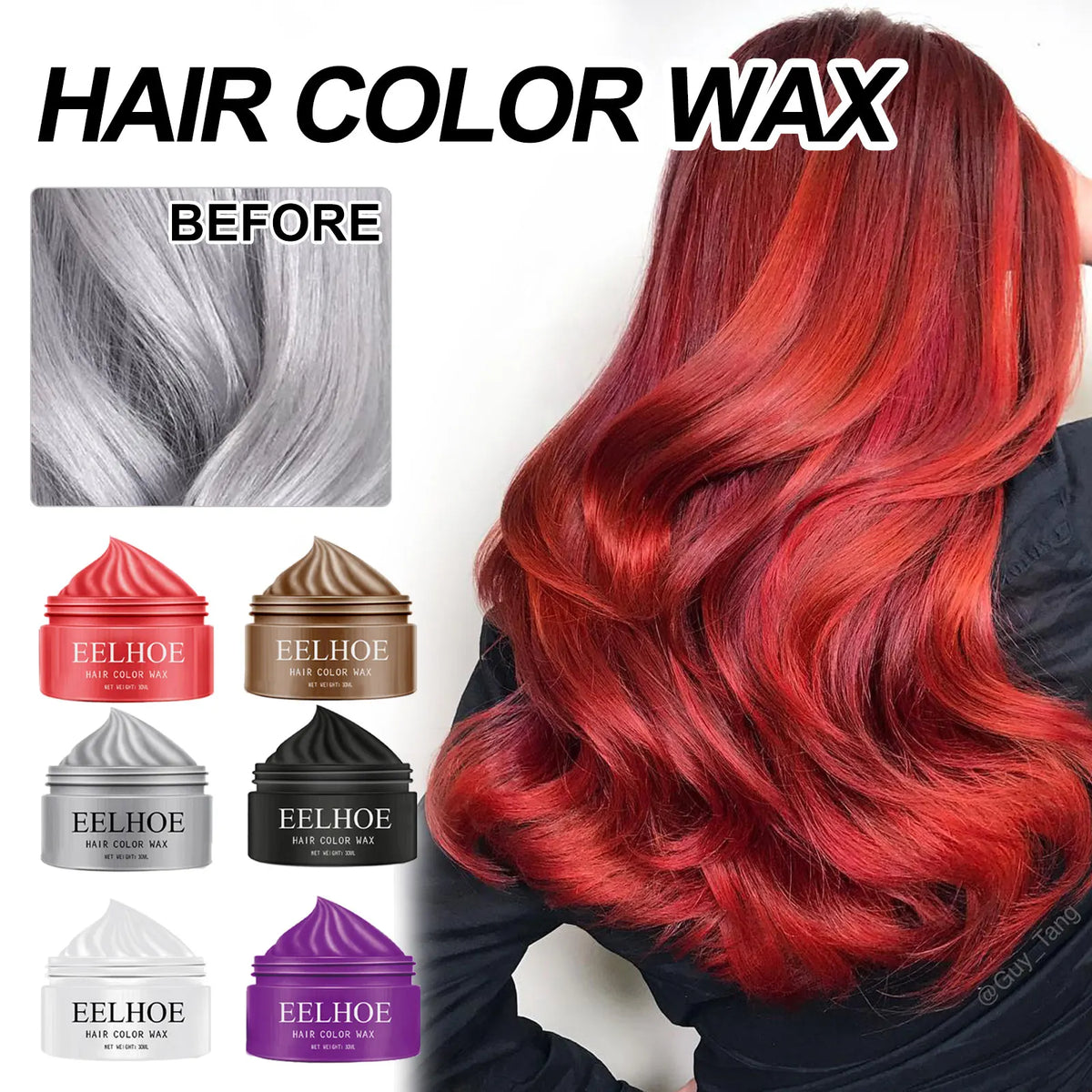Eelhoe 30ml Temporary Hair Color Wax | Brows & Beards Temporary Hair Color Wax QXL