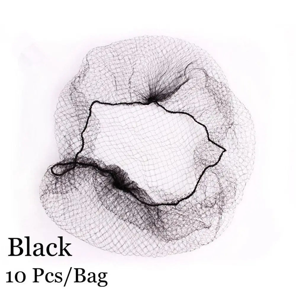 10/30-Pack Invisible Elastic Hair Nets | Fine Mesh Bun Cover Hair Net QXL black-10 Pcs