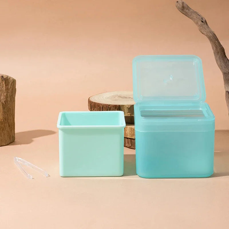 Double Layer Cotton Pad Dispenser Box with Tweezers | Organizer Cotton Pad Organizer QXL