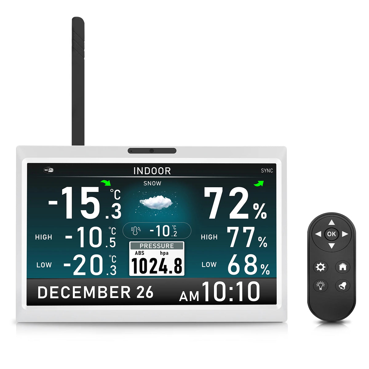 10.1" WiFi Weather Station | Digital Photo Frame & Remote WiFi Weather Station QXL WS1000-white China Mainland