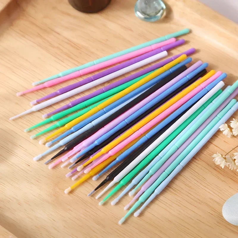 100-Pack Disposable Micro Brushes for Eyelash Extensions Disposable Micro Brushes QXL
