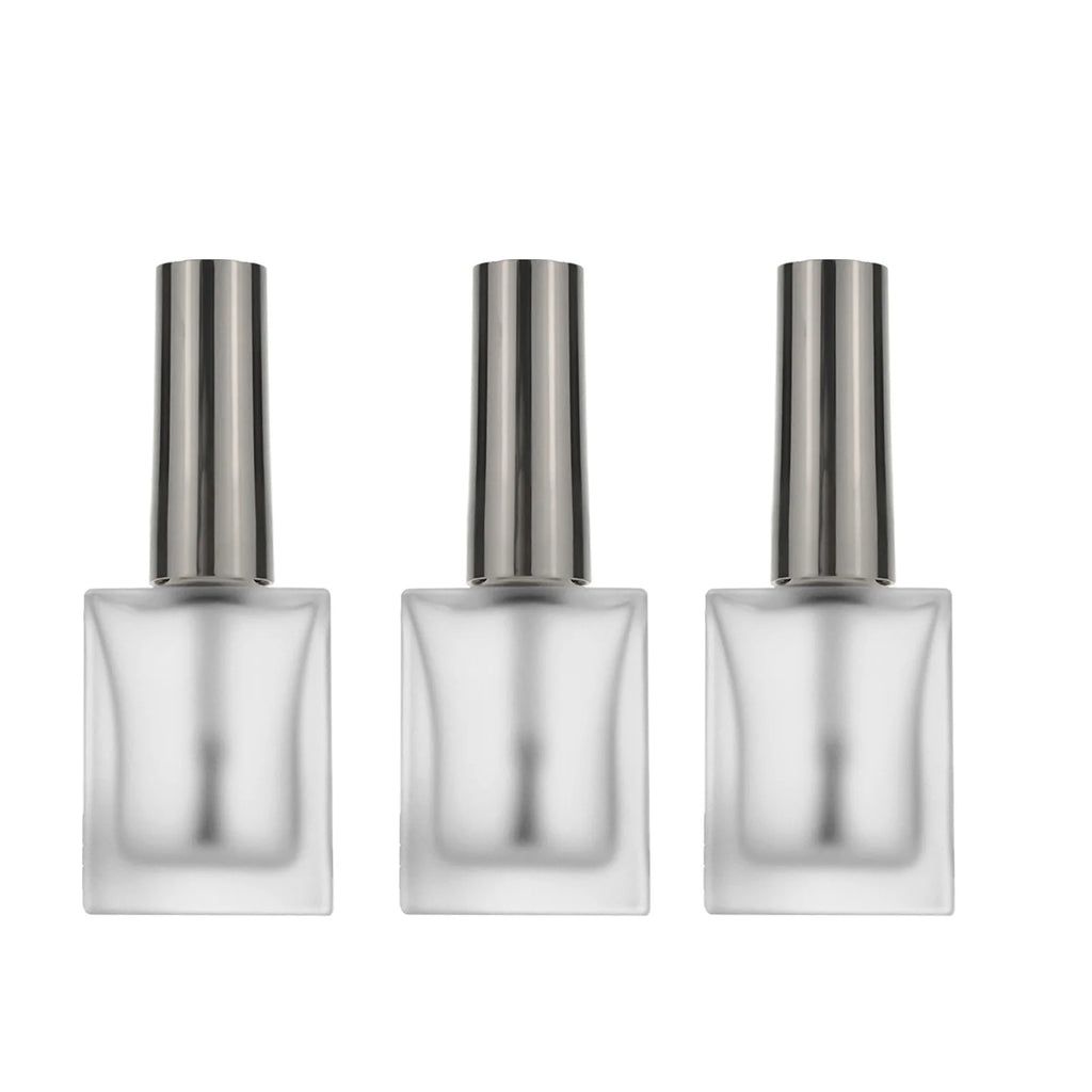 15ml Frosted Square Glass Nail Polish Bottle with Brush Nail Polish Bottle QXL