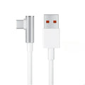 120W 6A Elbow USB-C Fast Charging Cable for Gaming USB-C Charging Cable QXL White 1m