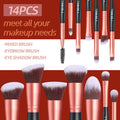 14-Piece Makeup Brush Set for Beginners – Complete Kit Makeup Brush Set QXL No logo