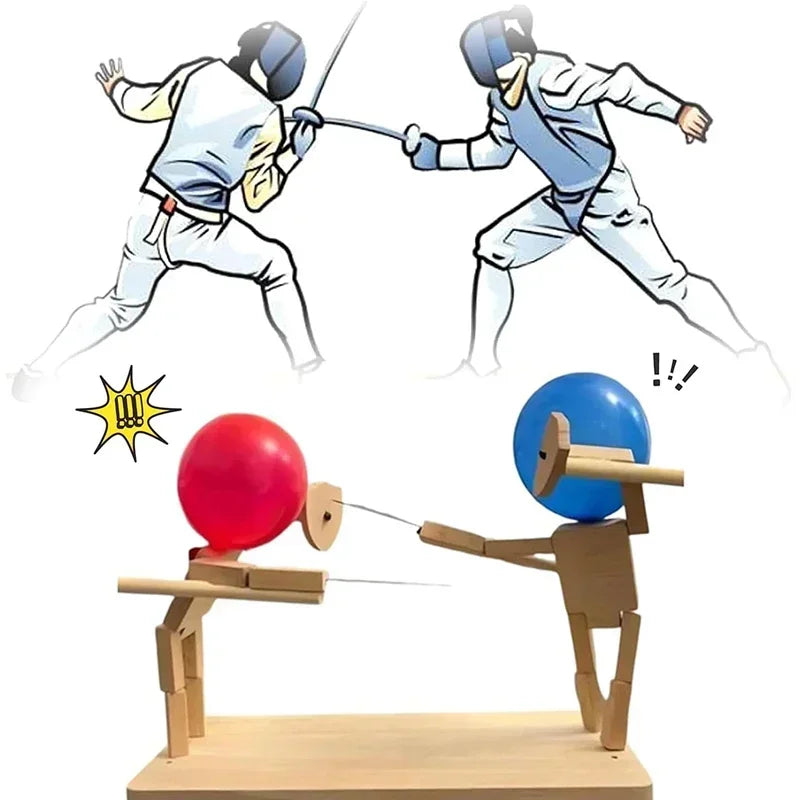 Bamboo Man Balloon Battle Game | 2-Player Fencing Puppet Set Balloon Battle Game QXL