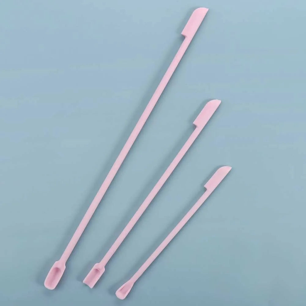 3-Pc Double-Head Silicone Cosmetic Spatula & Bottle Scraper Set Cosmetic Spatula Set QXL