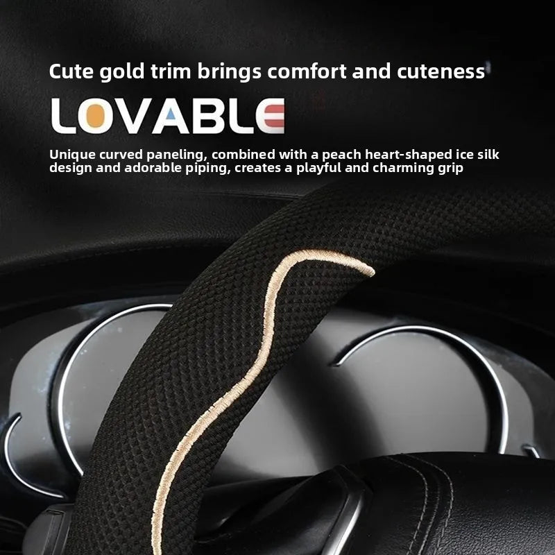 38cm Cartoon Plush Car Steering Wheel Cover – Non-Slip Steering Wheel Cover QXL