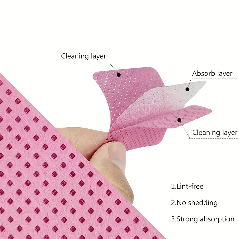 50 Lint-Free Nail Wipes | Gel Polish & Lash Remover Nail Remover Wipes QXL