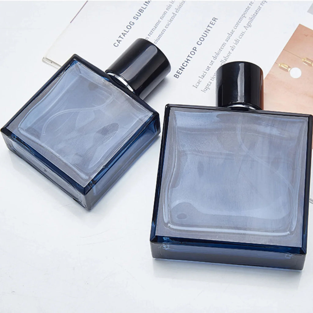 50/100ml Flat Square Glass Perfume Spray Bottle | Refillable Perfume Spray Bottle QXL