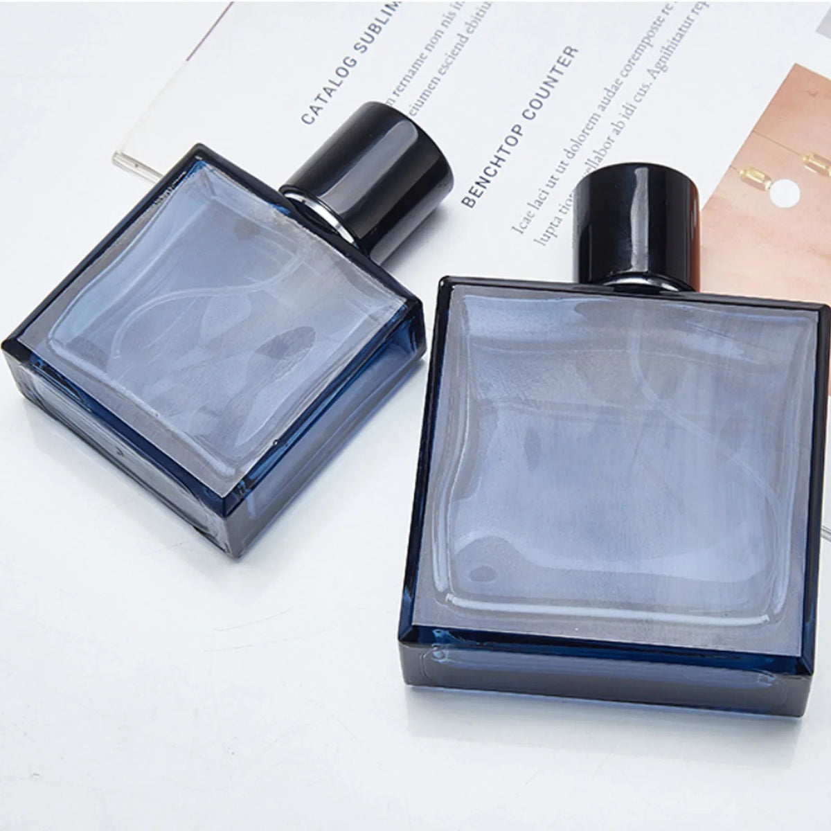 50/100ml Flat Square Glass Perfume Spray Bottle | Refillable Perfume Spray Bottle QXL
