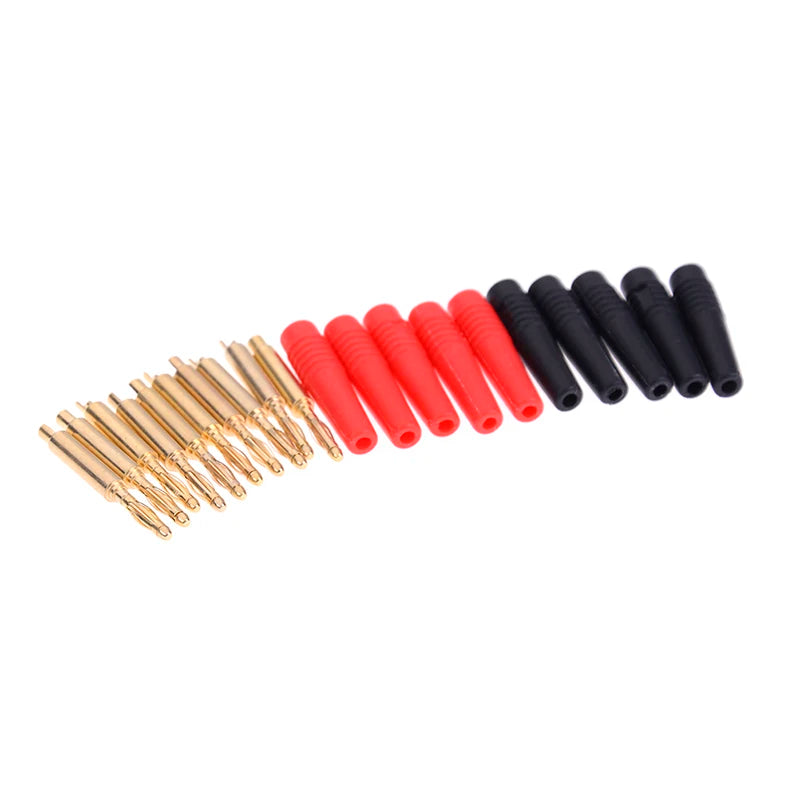 10-Pack 2mm Gold-Plated Solder Banana Plug Connectors Banana Plug Connector QXL