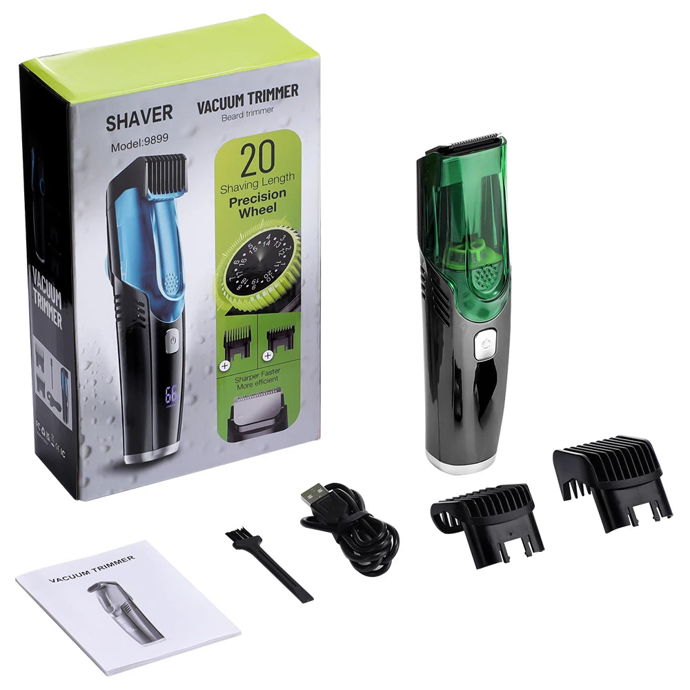 AFDEAL Cordless Beard Trimmer Vacuum Clipper – IPX6 Waterproof Beard Trimmer QXL as show