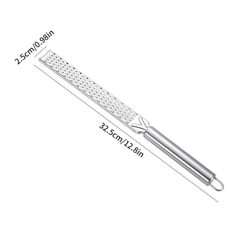 Stainless Steel Long Grater – Cheese, Lemon & Chocolate Kitchen Grater QXL Silver
