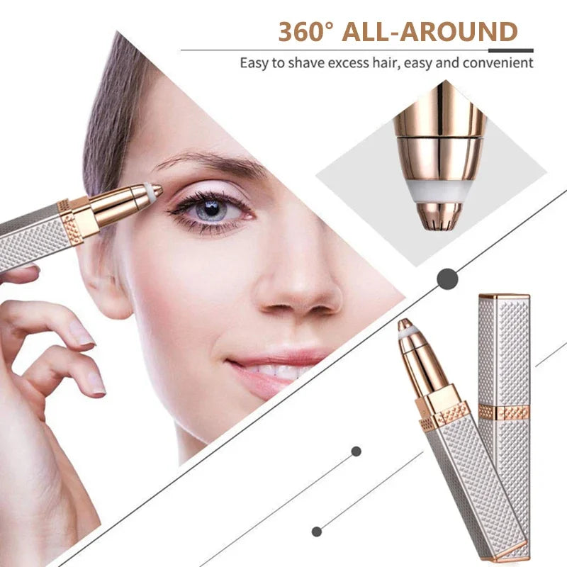 2-in-1 Electric Eyebrow Trimmer & Hair Shaver with LED Light Electric Hair Trimmer QXL