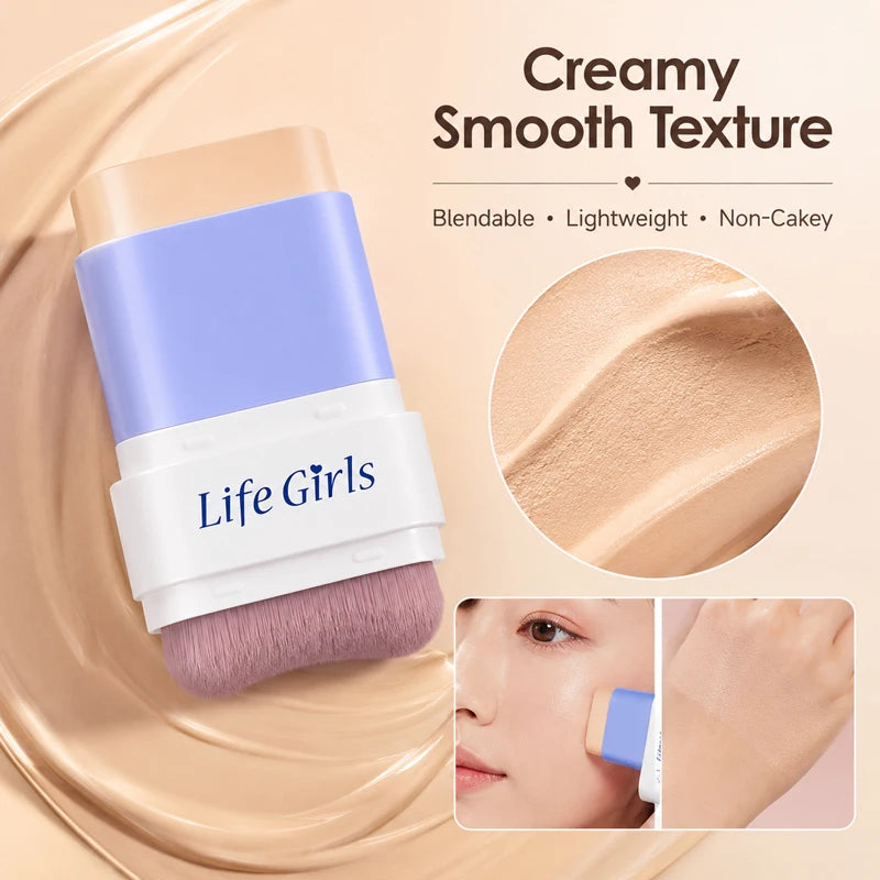 2-in-1 SPF30 Foundation Stick & Brush | Matte Full Coverage Foundation Stick QXL