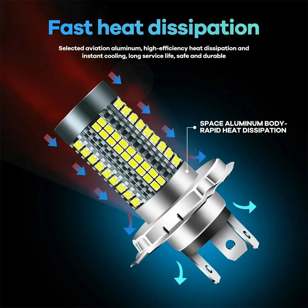 H4 BA20D LED Motorcycle Headlight Bulb 8000LM 12-24V Motorcycle LED Bulb QXL