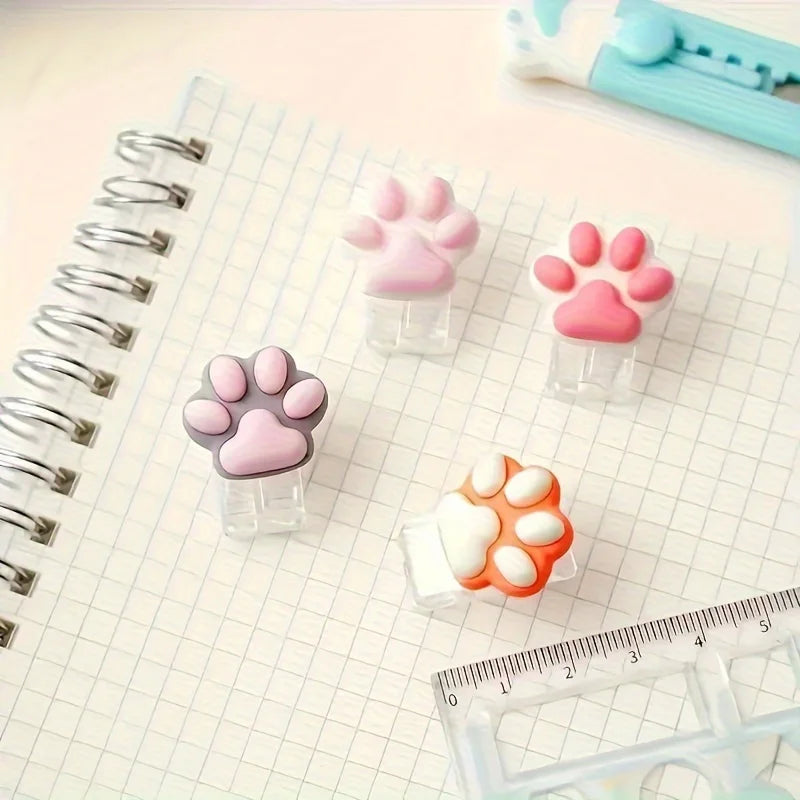 Kawaii Cat Paw Mini Binder Clips | Cute Journal Bookmark Clips Mini Binder Clips QXL