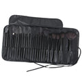 24-Piece Makeup Brush Set with Roll-Up Case | Face & Eye Makeup Brush Set QXL black