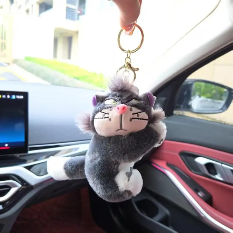 Lucifer Cat Plush Keychain Pendant | Backpack Charm Doll Plush Keychain Charm QXL A1