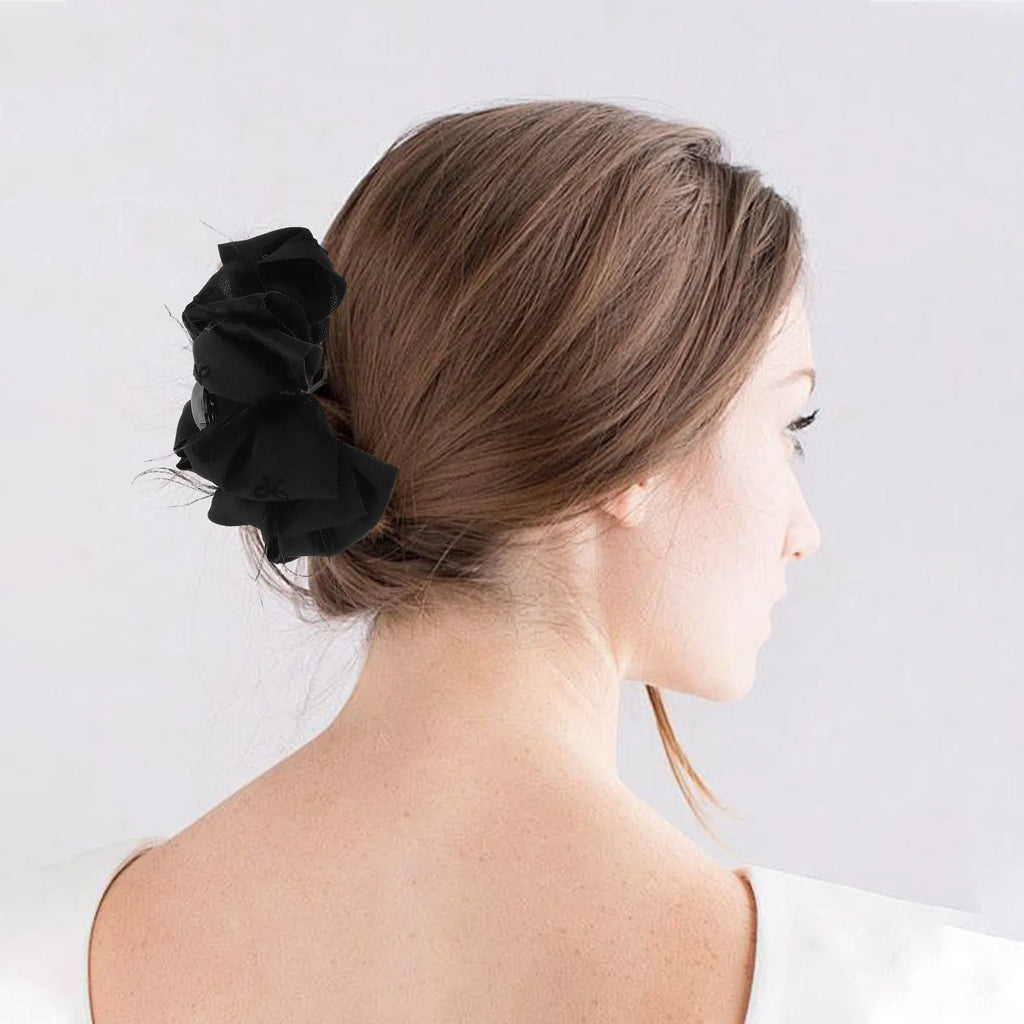 Large Bow Hair Claw Clip for Thick Hair | Elegant Shark Clip Bow Hair Claw Clip QXL