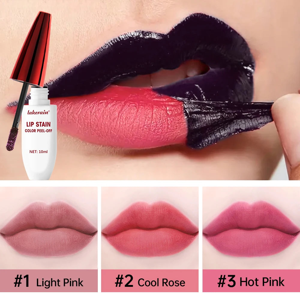 Peel-Off Matte Lip Stain | 24H Waterproof Long-Lasting Color Peel-Off Lip Stain QXL