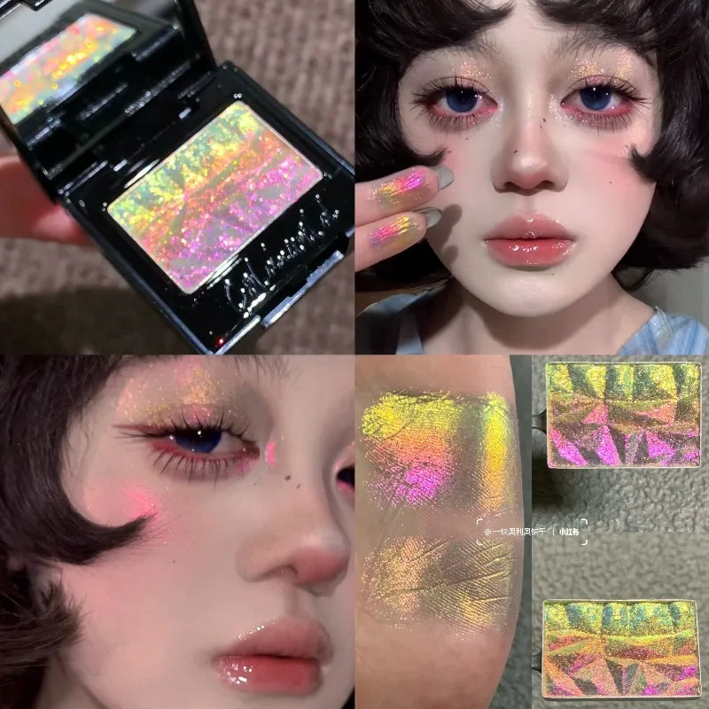 Chameleon Duochrome Shimmer Eyeshadow Highlighter Palette Eyeshadow Palette QXL