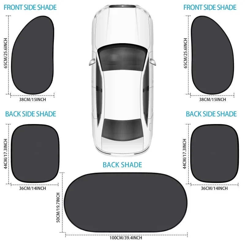 5-Pack Car Window Sunshades with Suction Cups | UV Protection Car Window Sunshade QXL