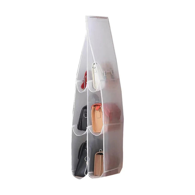 Double-Sided Hanging Bag Organizer | 6–8 Pocket Closet Storage Closet Hanging Organizer QXL
