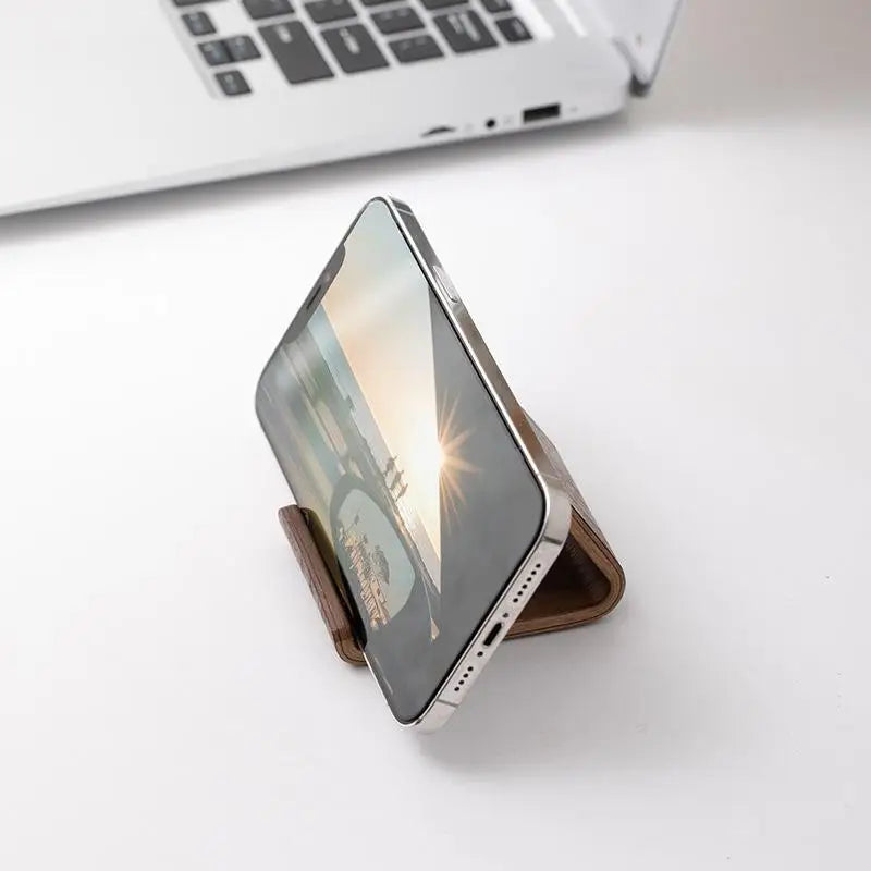 Walnut Wood Phone Stand & Business Card Holder | Desk Organizer Desk Organizer QXL
