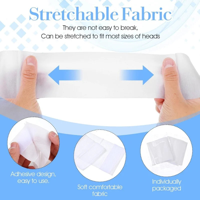 Disposable Spa Facial Headbands Non-Woven Headwraps 30–100 Pack Disposable Spa Headbands QXL