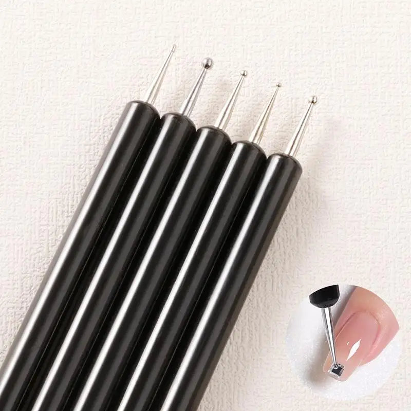 5-Pc Silicone Nail Art Dotting & 3D Carving Pen Set Nail Art Dotting Pens QXL