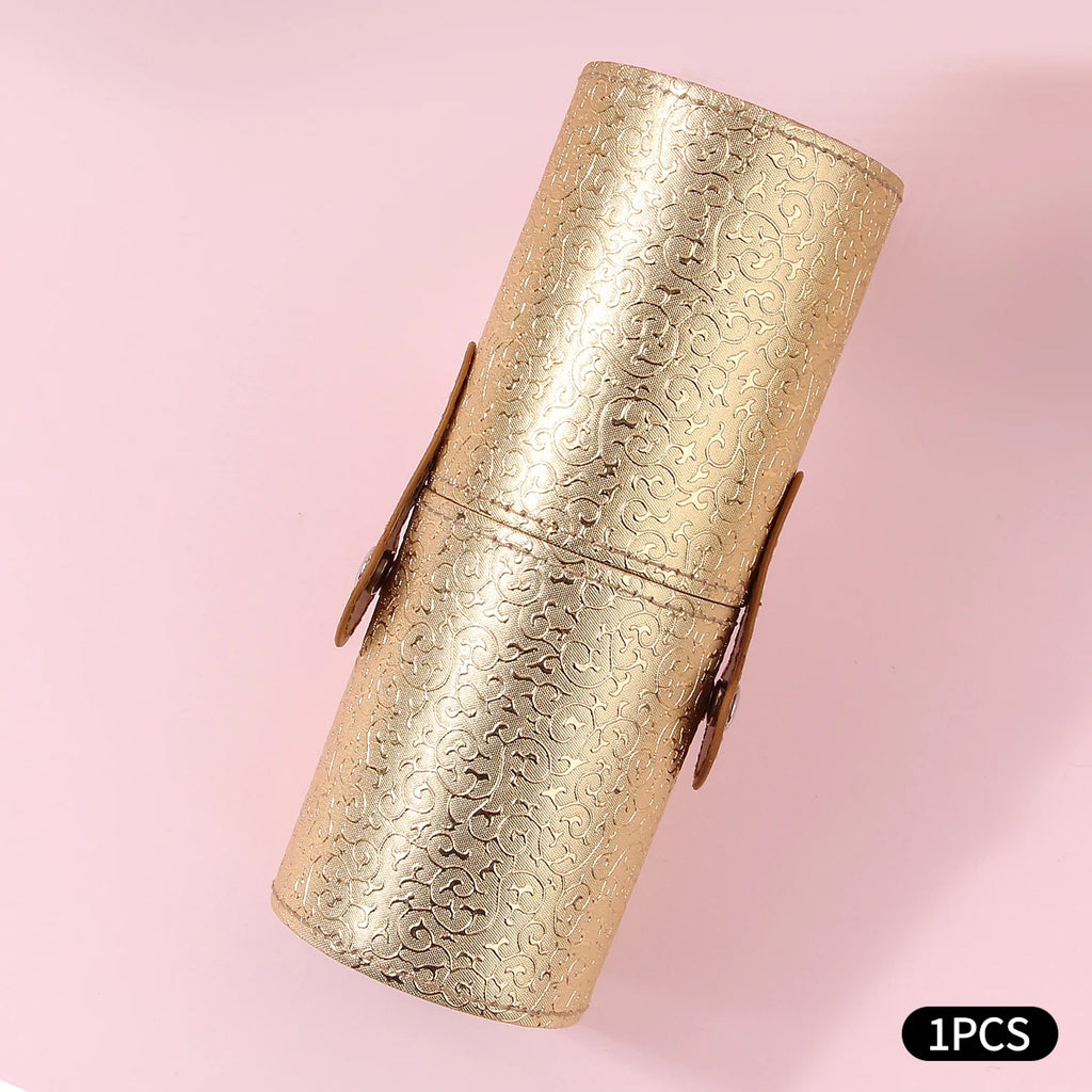 KOSSHOW Gold Makeup Brush Holder – Dustproof Large Brush Pot Makeup Brush Holder QXL