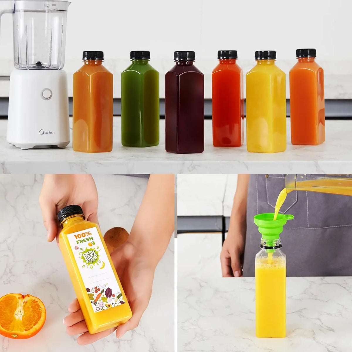 BPA-Free Reusable Juice Bottles with Lids – 5 to 16 oz Reusable Drink Bottles QXL