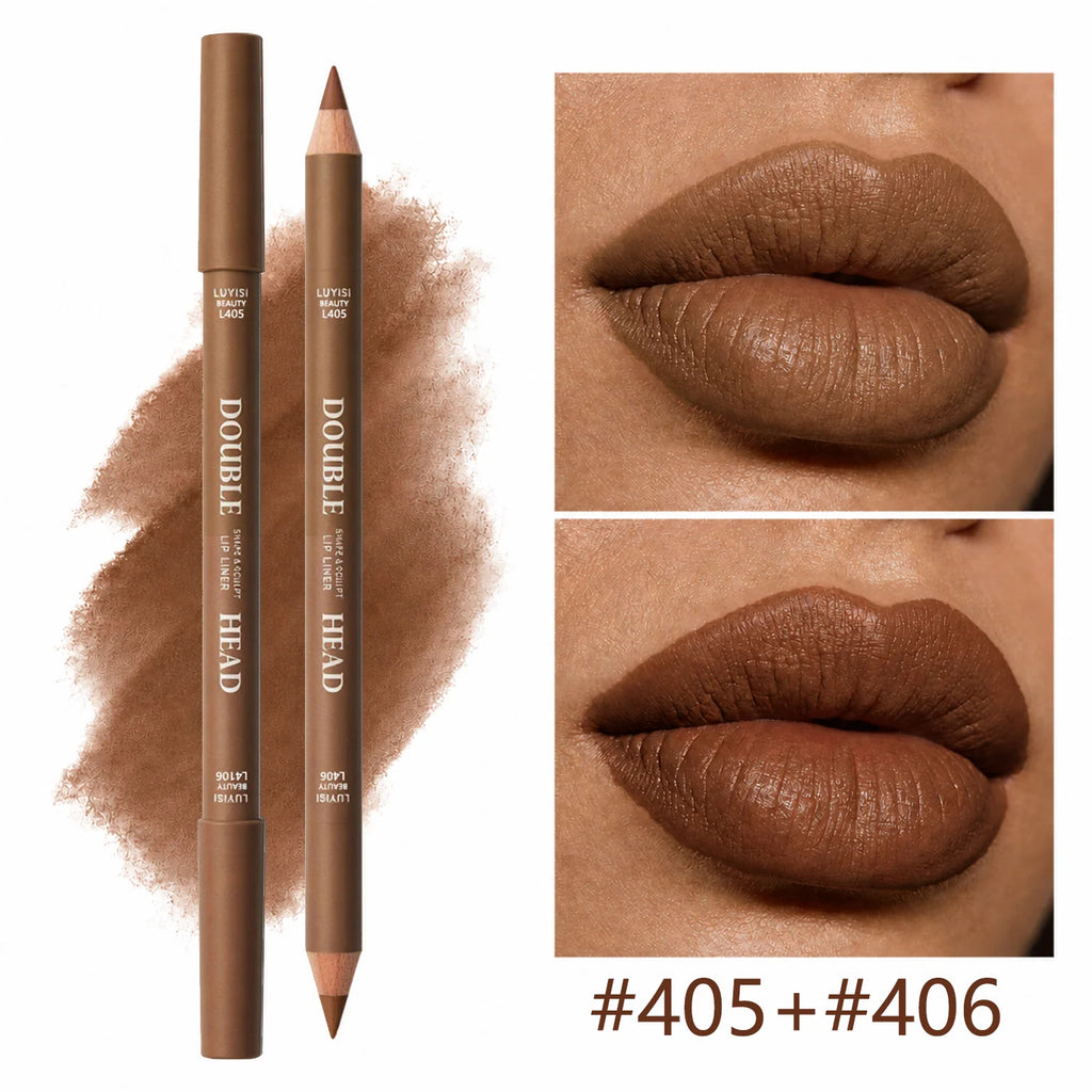 2-in-1 Dual Shade Lip Liner Pencil | Waterproof Matte Lip Liner Pencil QXL 405406