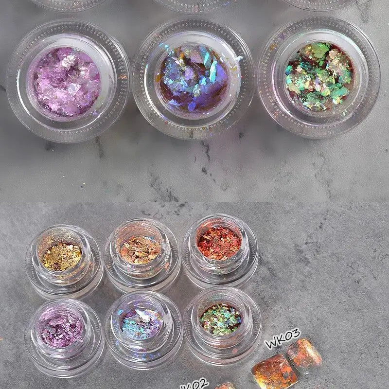 Opal Nail Glitter Powder | Holographic Snow Velvet Effect Nail Glitter Powder QXL
