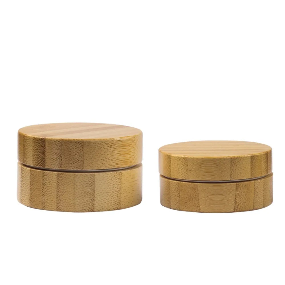Bamboo Refillable Cream Jar | Airtight Travel Cosmetic Container Cosmetic Storage Jar QXL