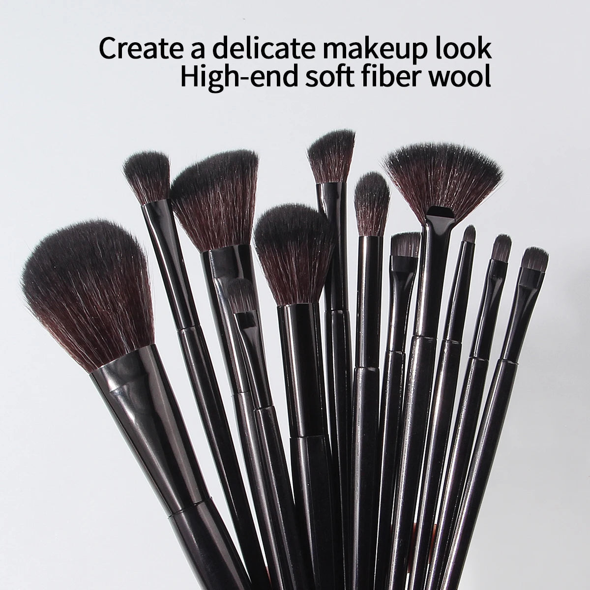 18-Piece Makeup Brush Set with Sponge & Powder Puff – Black Makeup Brush Set QXL