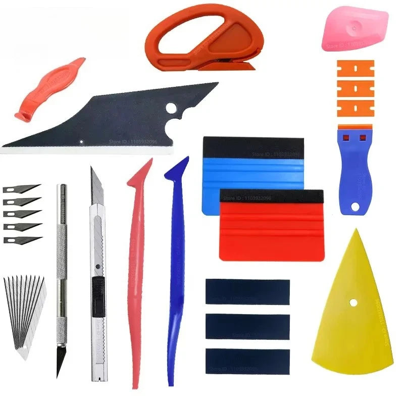 Auto Vinyl Wrap Tool Kit – Squeegee, Knife & Scraper Set Vinyl Wrap Tool Kit QXL