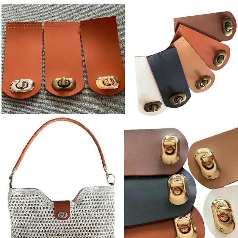 Leather Snap Closure Buckle for DIY Crochet Handbag & Purse Bag Snap Closure QXL