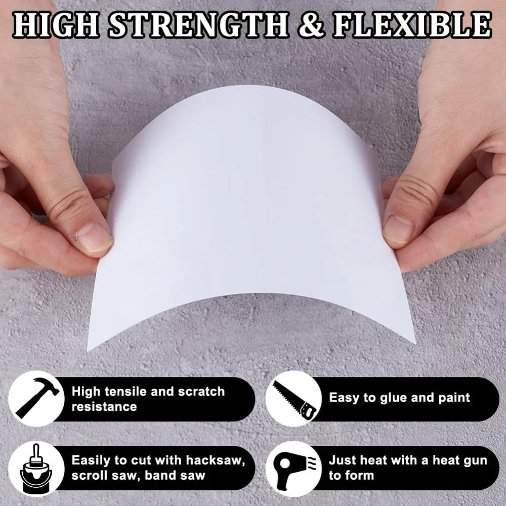 12-Pack White ABS Plastic Sheets 5.9x3.9" 0.5mm | DIY Panels ABS Plastic Sheet QXL