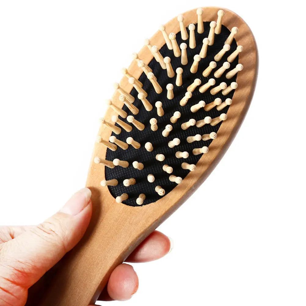 Bamboo Wooden Hair Vent Brush & Scalp Massage Comb | Antistatic Scalp Massage Brush QXL