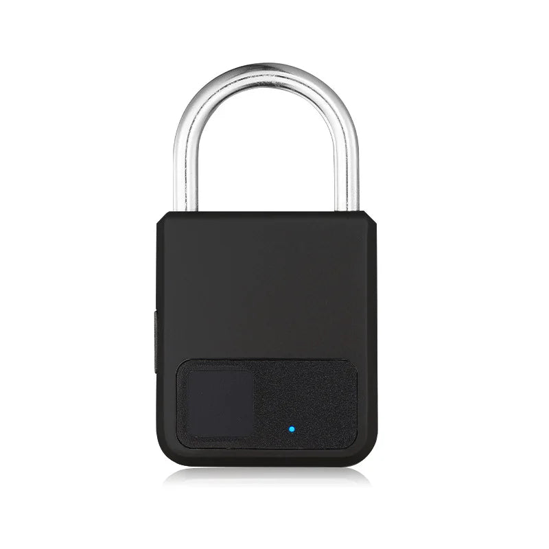 Smart Fingerprint Padlock IP68 Waterproof – App & USB Key Fingerprint Padlock QXL black