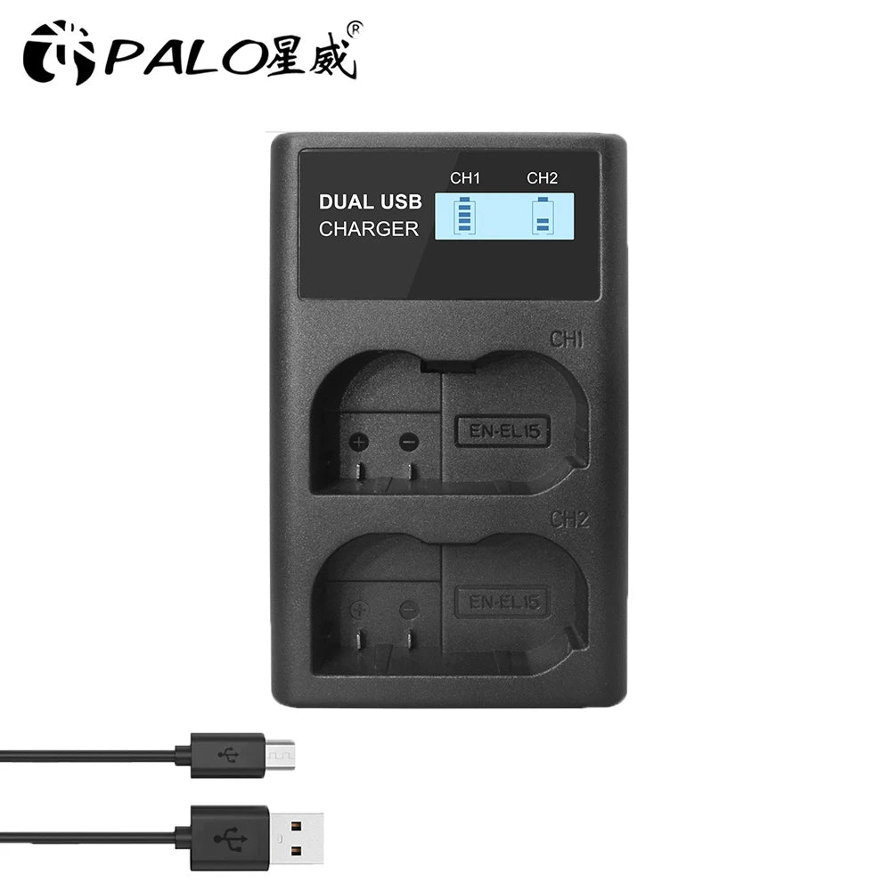 PALO EN-EL15C LCD Charger for Nikon Z5 Z6 Z7 D850 D780 D7500 Camera Battery Charger QXL EN-EL15-B 1 charger Poland