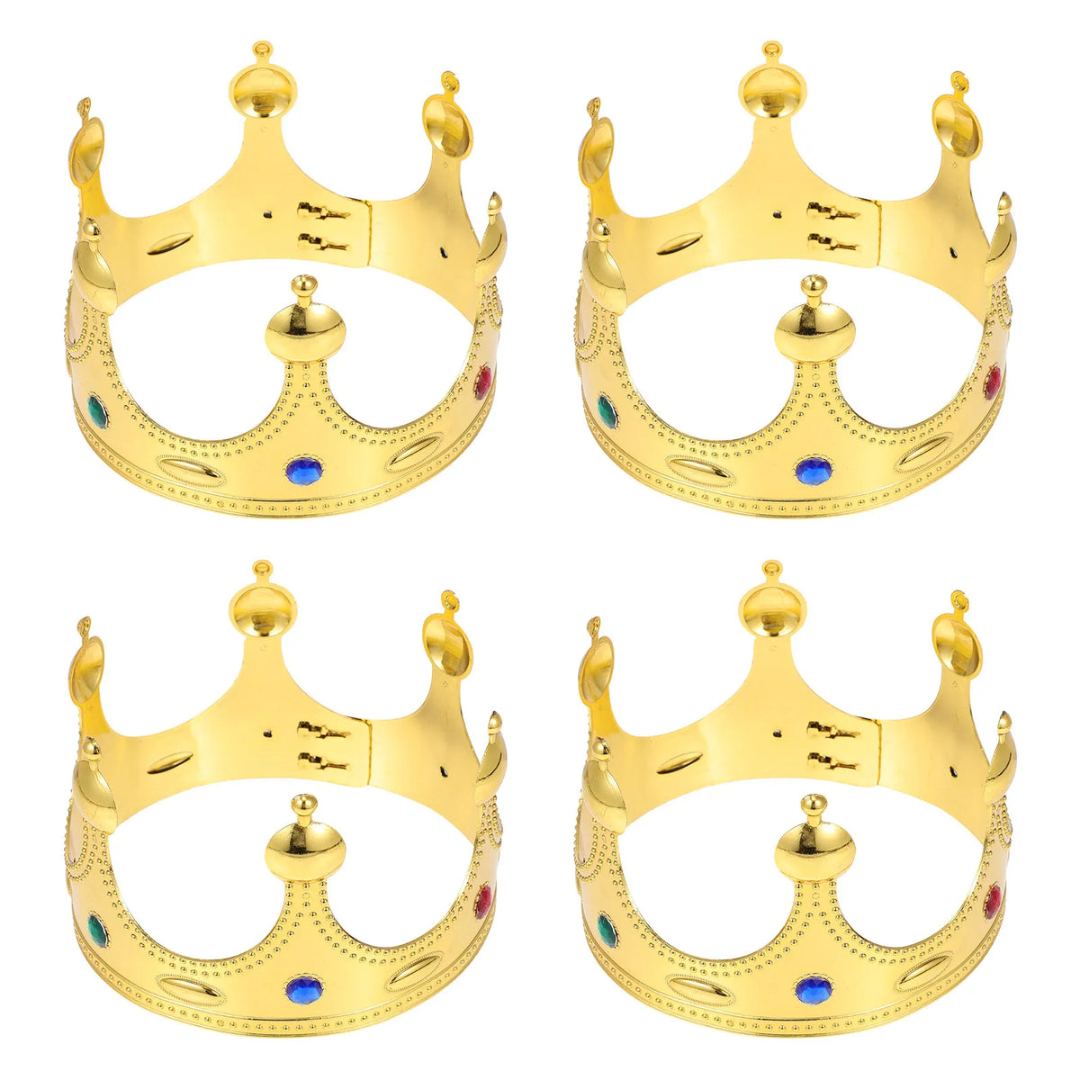 4-Pack Plastic Prince Crowns – Birthday Party & Cosplay Costume Costume Crown Set QXL
