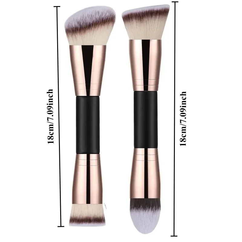 Double-Ended Foundation & Blush Brush | Concealer Powder Set Makeup Brush Set QXL