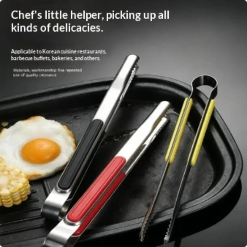 Stainless Steel BBQ Tongs | Non-Slip Multifunction Food Clip BBQ Tongs QXL