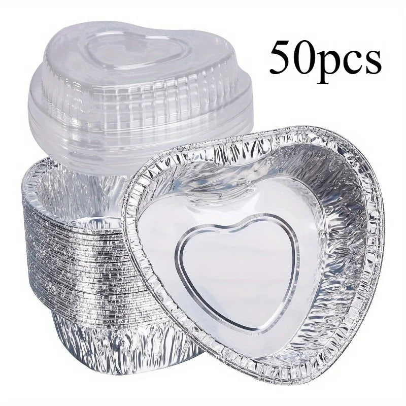 Large Aluminum Foil Baking Cups | Non-Stick Disposable Cupcake Disposable Baking Cups QXL 50 pcs